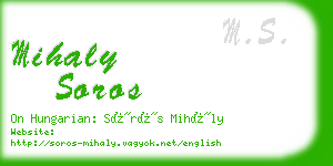 mihaly soros business card
